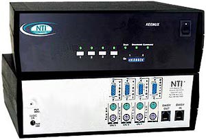 4 port PS/2 KVM Switch with OSD and RS232 Control, rackmount