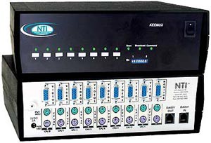 8-port VGA PS/2 KVM switch, front panel push buttons