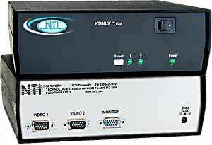 2-port VGA switch, 2 PC's to 1 VGA monitor, RS232 control