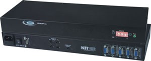 4-port VGA + audio switch, 4 PC's to 1 VGA monitor & speakers, RS232 control, rackmount kit