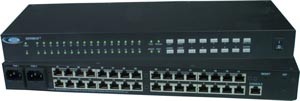 32-port Console Serial Port Switch with Ethernet Control, dual power