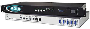 4-port legacy VGA SUN PC KVM switch, OSD/RS232 control, rackmount kit