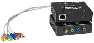 HDTV component video + Digital Audio extender via CAT5, up to 600 feet (183 meters)