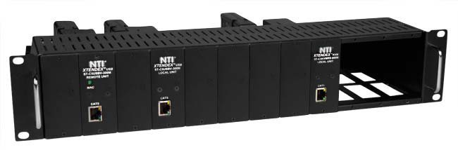 XTENDEX® ST-C6RCK-12A with ST-C6HDMI-LA-2L-300M Extender Modules (Front)