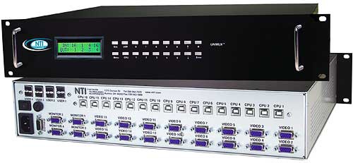 VGA USB KVM matrix switch, 8 user & 32 computer, OSD/RS232 control, rackmounted
