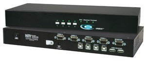4 port USB KVM switch, OSD, rackmount kit, RS232 control