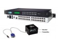 VEEMUX® SM-16X16-C5AV-LCD (Front & Back) with a ST-C5VA-L-600 Transmitter and ST-C5VA-R-600 Receiver