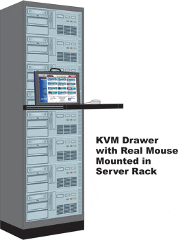 Rackmount VGA USB + PS/2 KVM Drawer with Real Mouse