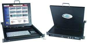 VGA USB & PS/2 KVM drawer, 17" (432 mm) sunlight readable LCD, numeric keypad, touchpad mouse