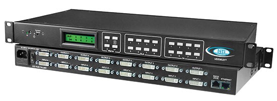 4 in 4 out DVI video matrix switch with audio