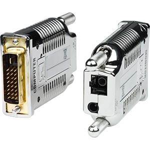 DVI-D single link extender via single-strand multimode SC fiber cable, up to 3,280 ft (1,000 m)