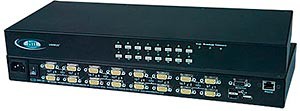 4-port high density VGA USB KVM switch, OSD/RS232 control, rackmount kit