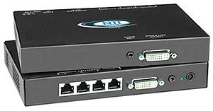 DVI Video Splitter/Extender with Audio CATx, Local Access, 4 port 