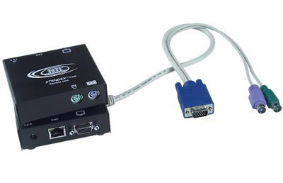 PS/2 KVM transmitter supporting 2 remote users, local unit, connect 2 remote units