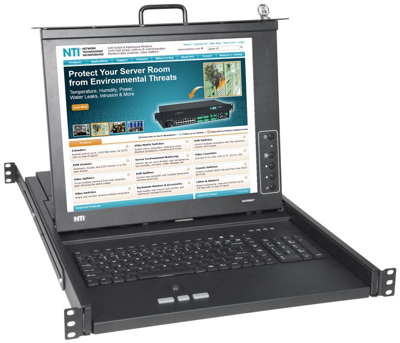 SUN USB KVM drawer integrated built-in switch 1RU rackmount shelf